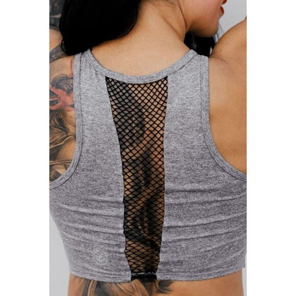 Celestial Bodiez CB Collective Riot Tank Gray Crop Tank Top / Sports Bra Medium - Picture 9 of 11